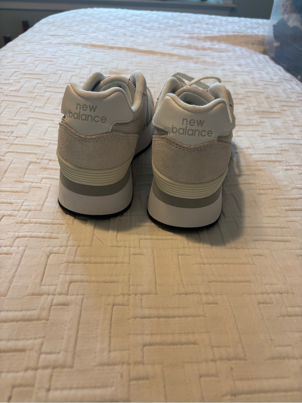 New Balance Women's Cream Platform Sneakers - Picture 4 of 7